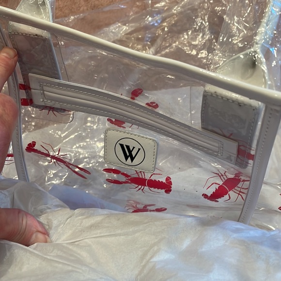 Wildfox clear lobster tote bag carry on beach pool cruise work play carryall bag - Picture 4 of 5